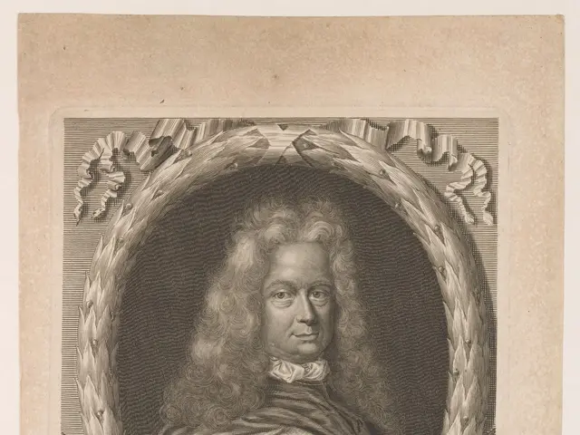 The image shows a black and white engraving of Johannes Georgius, the Prince of Anhaltinus, with a...